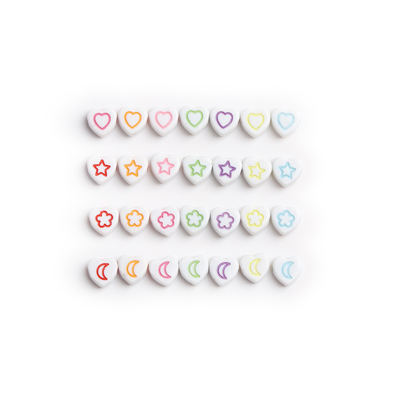 100pcs Heart Acrylic DIY Accessories
